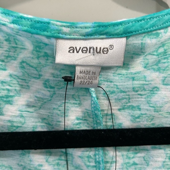 Avenue Anya Tie Front Top - Green Tie Dye Size 22/24 - Picture 5 of 6